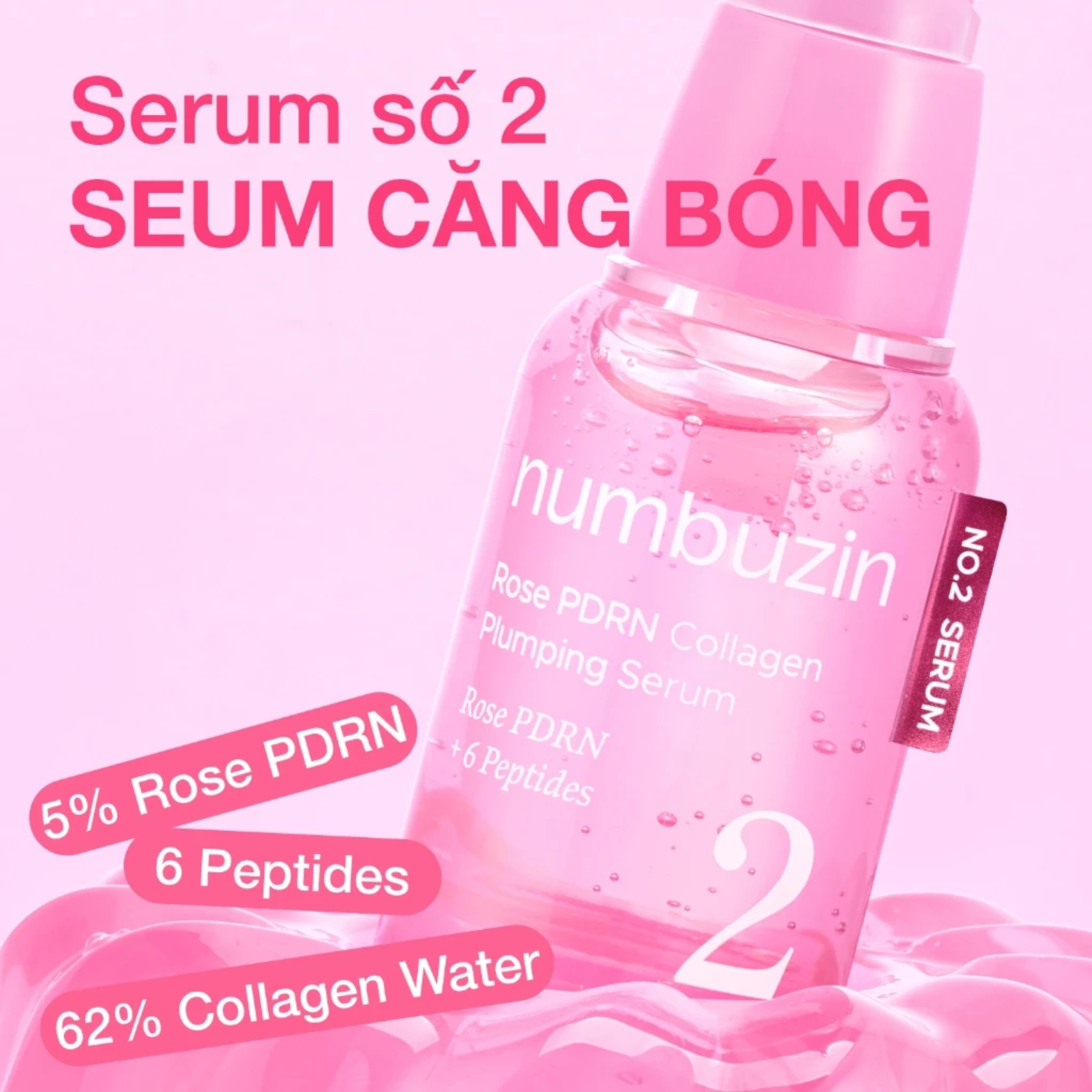 Tinh chất Numbuzin No.2 Rose PDRN Collagen Plumping Serum 30ml - Ảnh 2