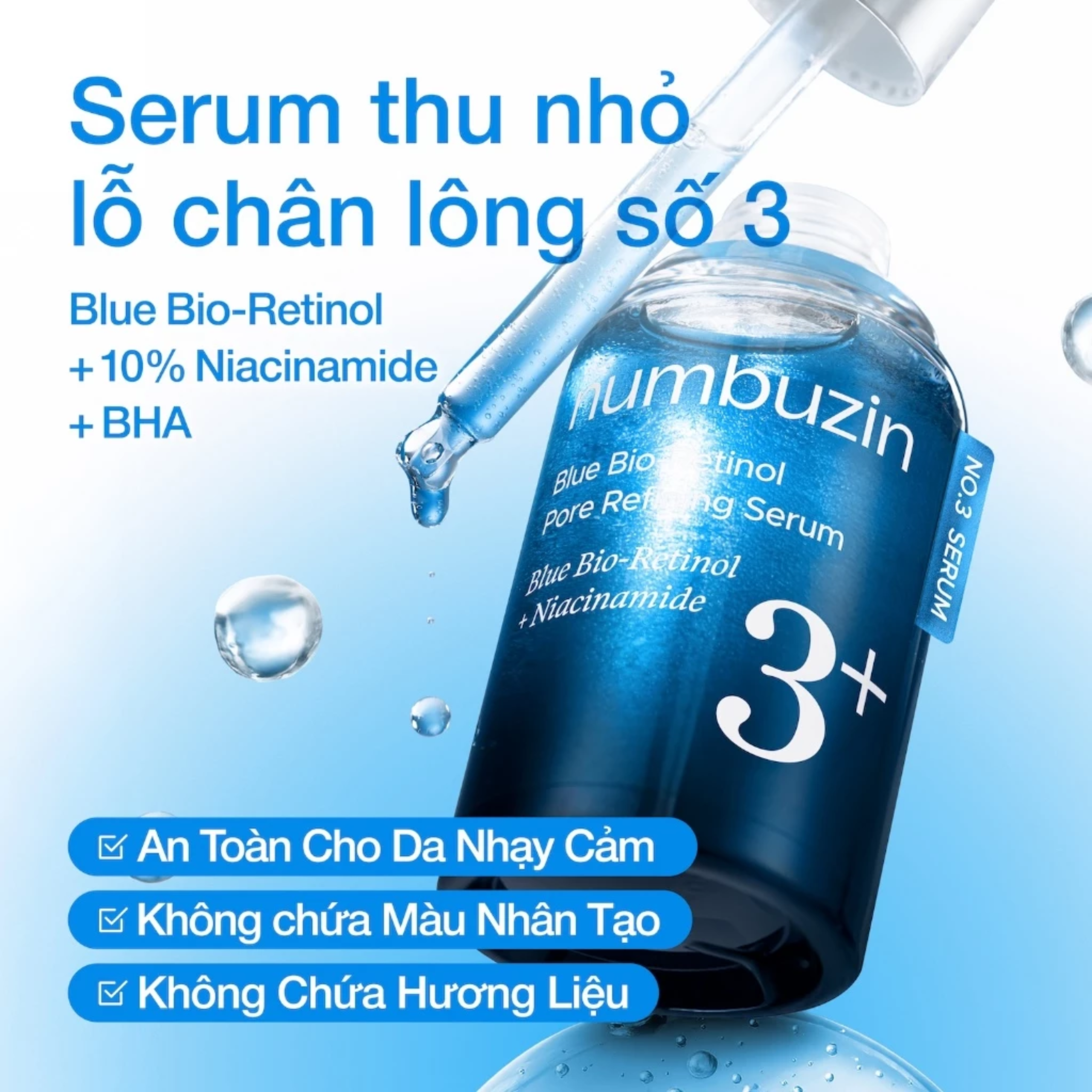 Tinh chất Numbuzin No.3 Blue Bio-retinol Pore Refining Serum 30ml - Ảnh 2