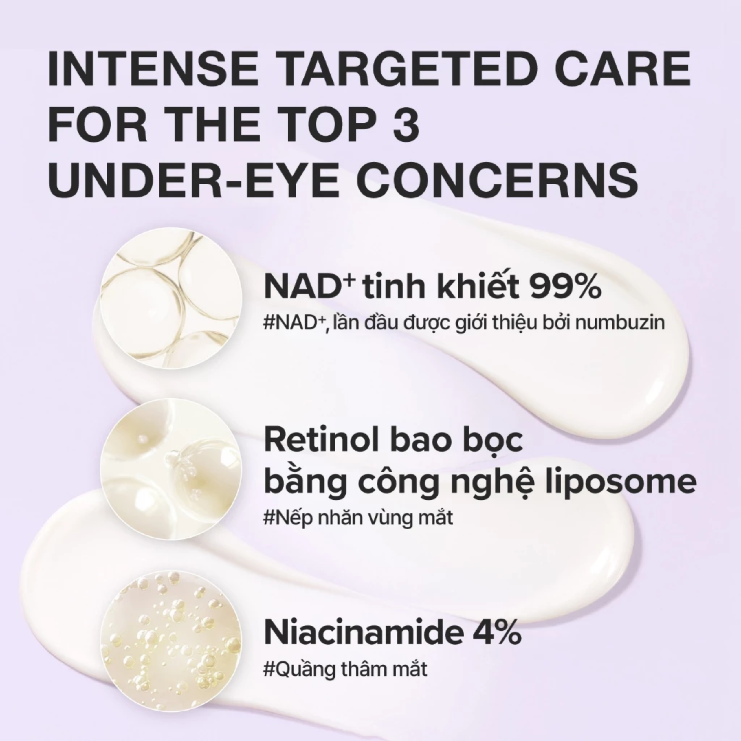 Kem mắt Numbuzin No.9 NAD+ Retinol Volumetox Eye Cream 10ml - Ảnh 3