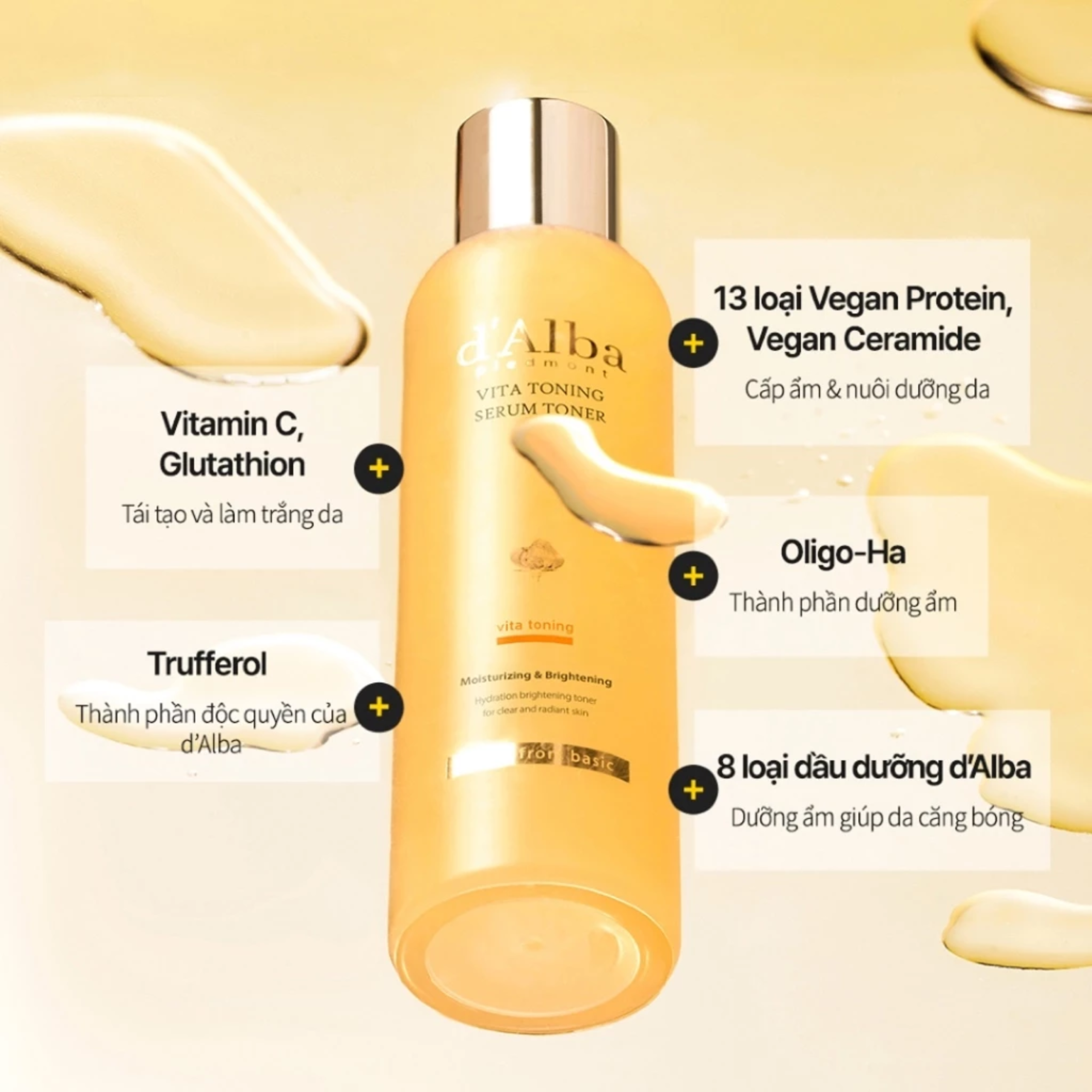 Nước hoa hồng d'Alba Vita Toning Serum Toner 180ml - Ảnh 2