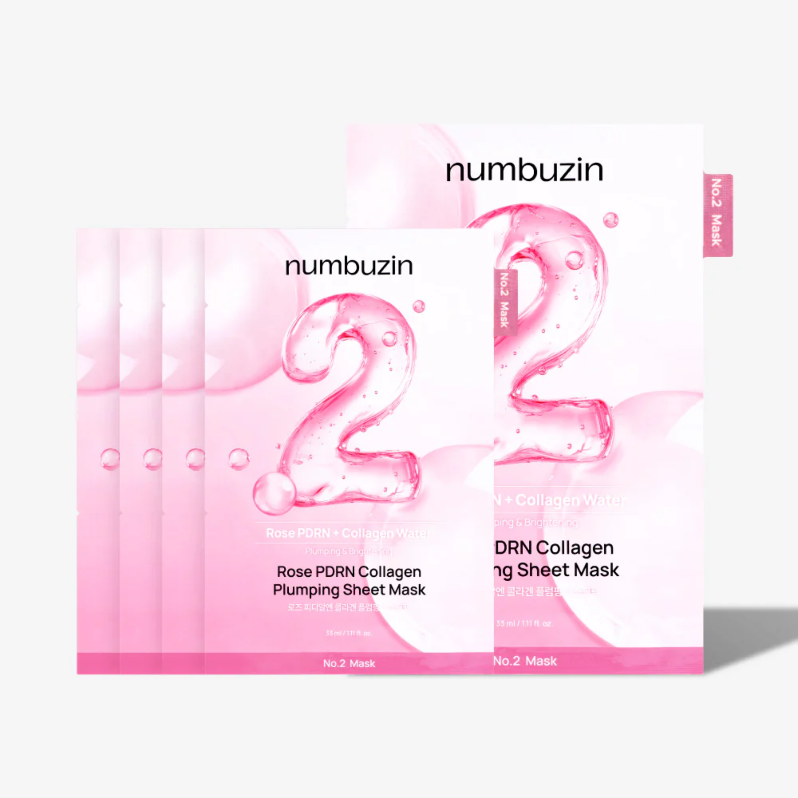 Mặt nạ numbuzin No.2 Rose PDRN Collagen Plumping Sheet Mask 33ml