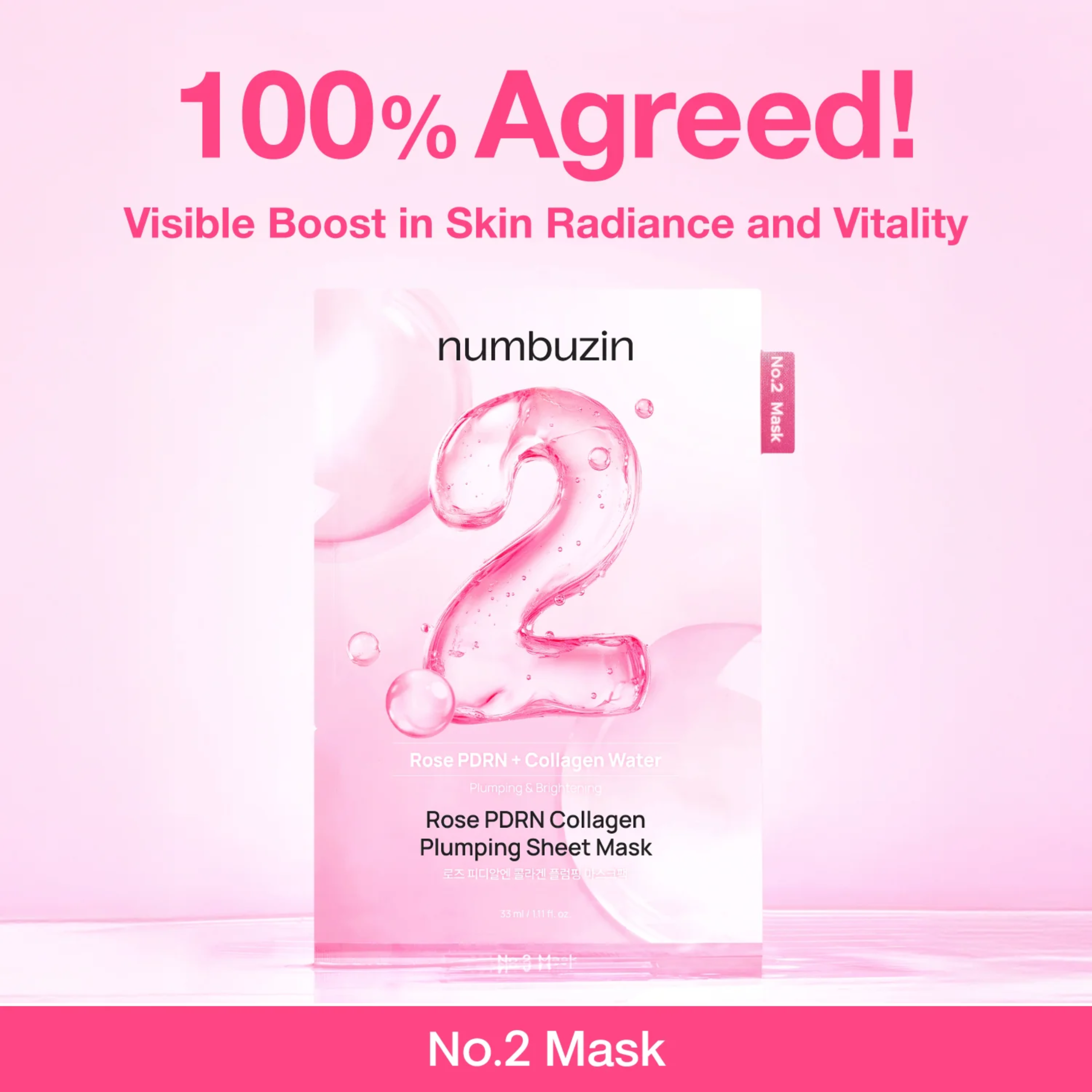 Mặt nạ numbuzin No.2 Rose PDRN Collagen Plumping Sheet Mask 33ml - Ảnh 5