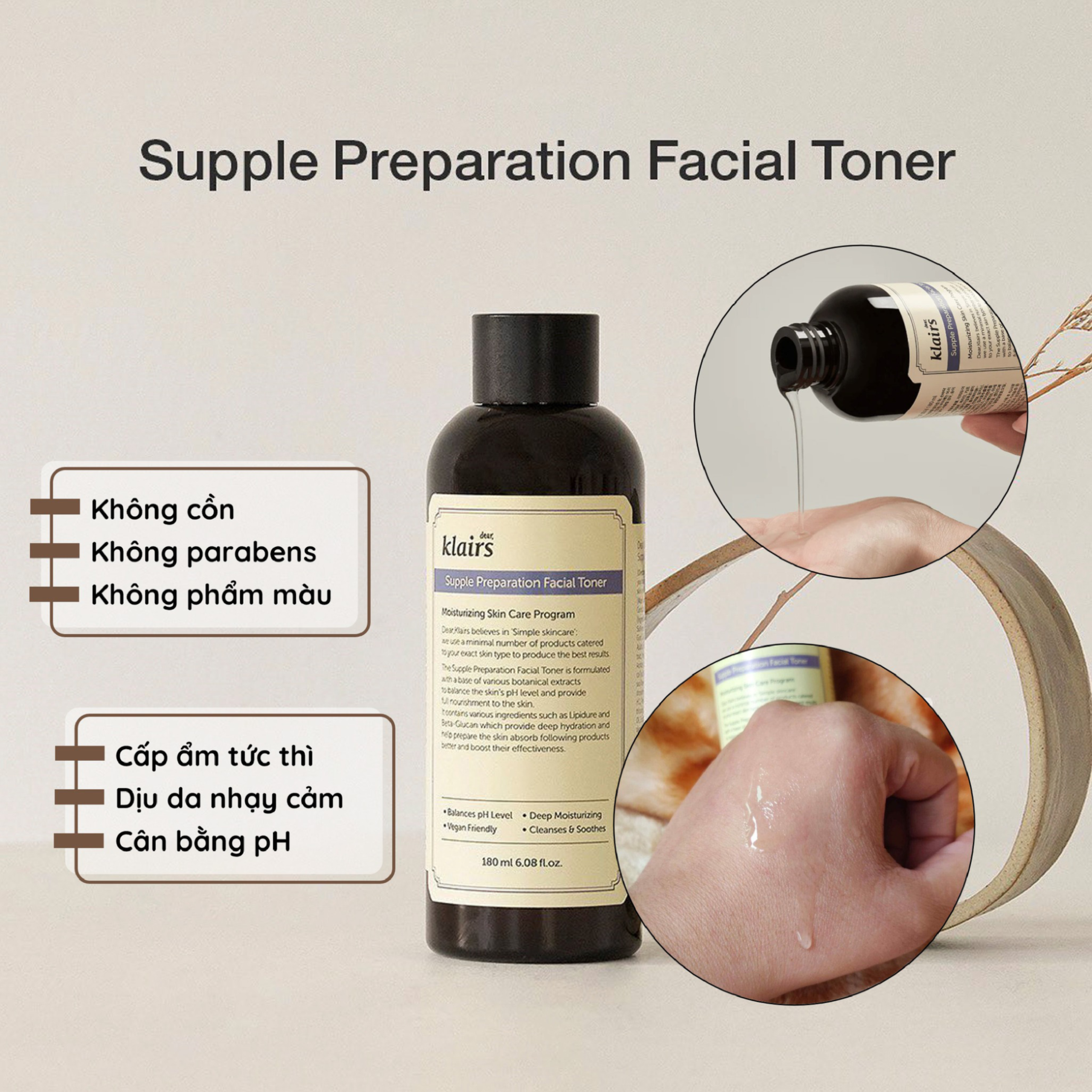 Nước hoa hồng Dear Klairs Supple Prepairation Facial Toner 180ml - Ảnh 2