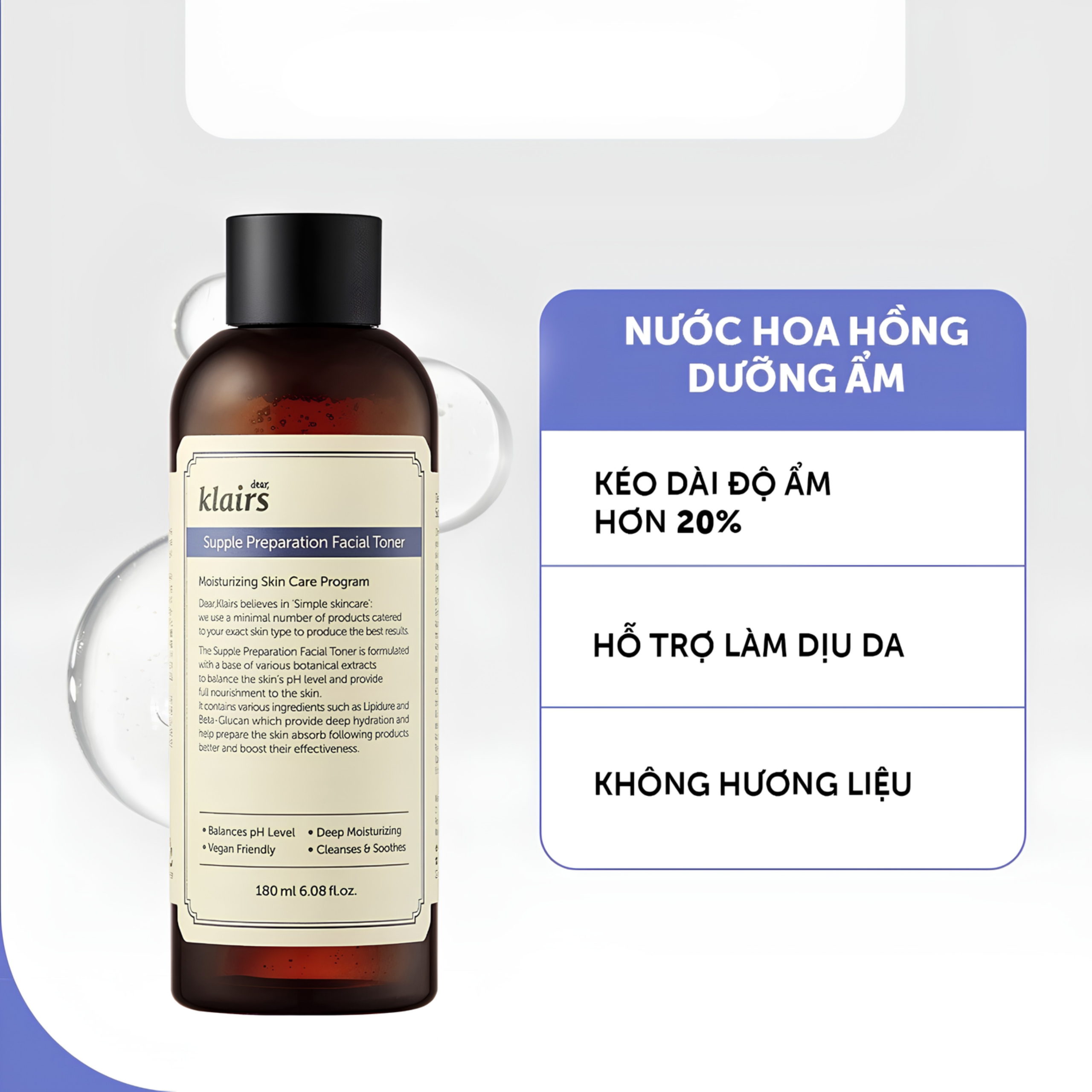 Nước hoa hồng Dear Klairs Supple Prepairation Facial Toner 180ml - Ảnh 4