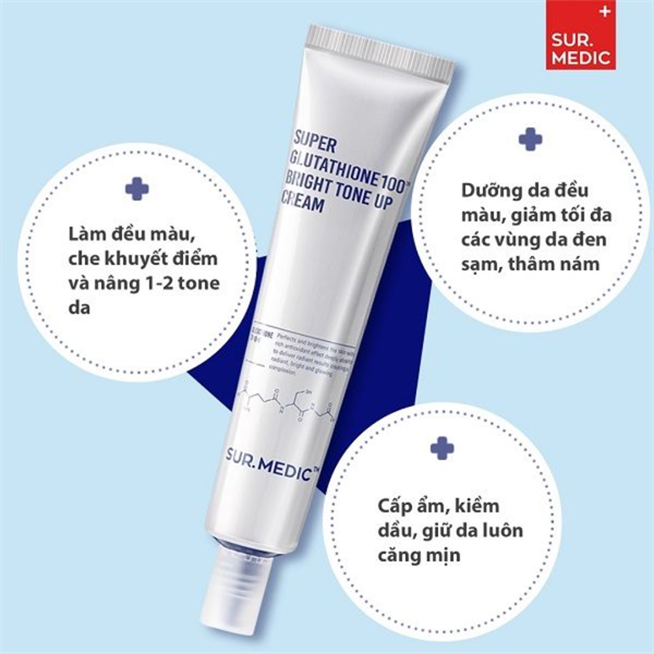 Kem dưỡng Sur.medic Super Glutathione 100TM Bright Tone Up Cream 40ml - Ảnh 2
