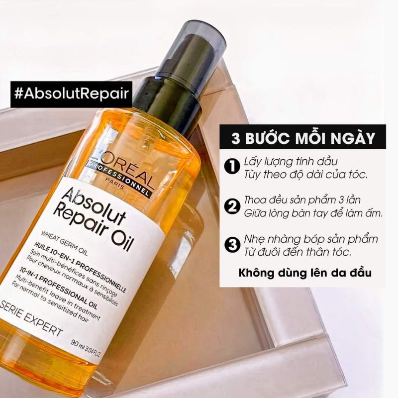 Tinh dầu dưỡng tóc Loreal Professionnel Absolut Repair Oil 90ml - Ảnh 3
