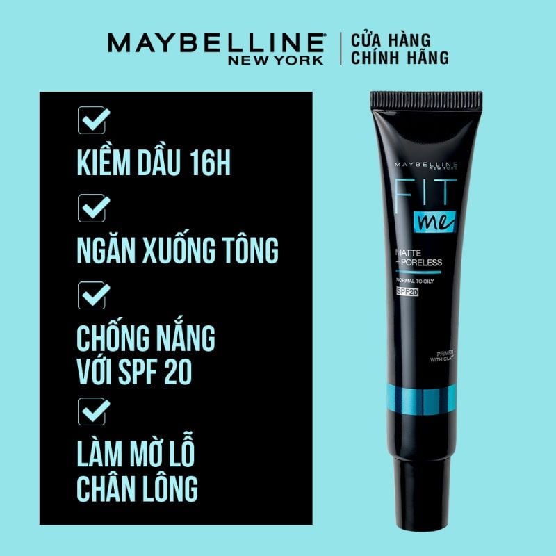 Kem Lót Maybelline Fit Me Primer Matte+Poreless SPF 20 Kiềm Dầu 30ml - Ảnh 3