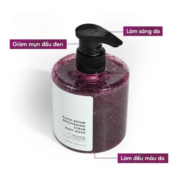 Sữa tắm Grace And Glow Black Opium Brightening Scrub Body Wash 400ml - Ảnh 4