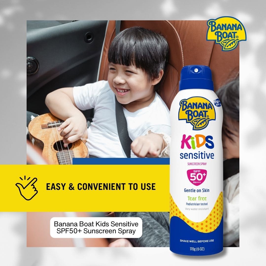 Xịt chống nắng em bé Banana Boat Kids Sensitive Sunscreen Spray SPF50+ PA++++ 170g - Ảnh 2