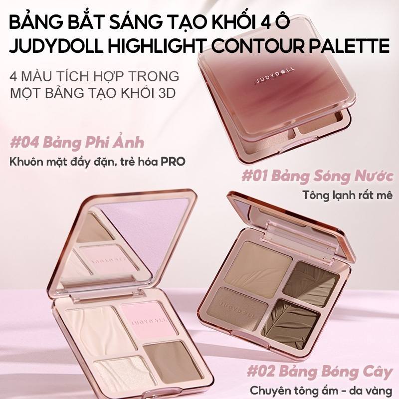 Phấn bắt sáng và tạo khối tự nhiên 4 ô JudyDoll - Ảnh 4