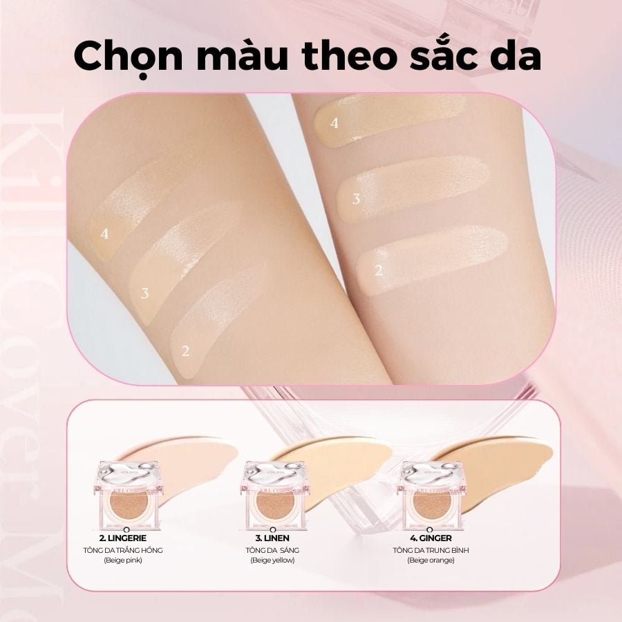 Phấn nước Clio Kill Cover High Glow Cushion SPF50+ PA+++ - Ảnh 4
