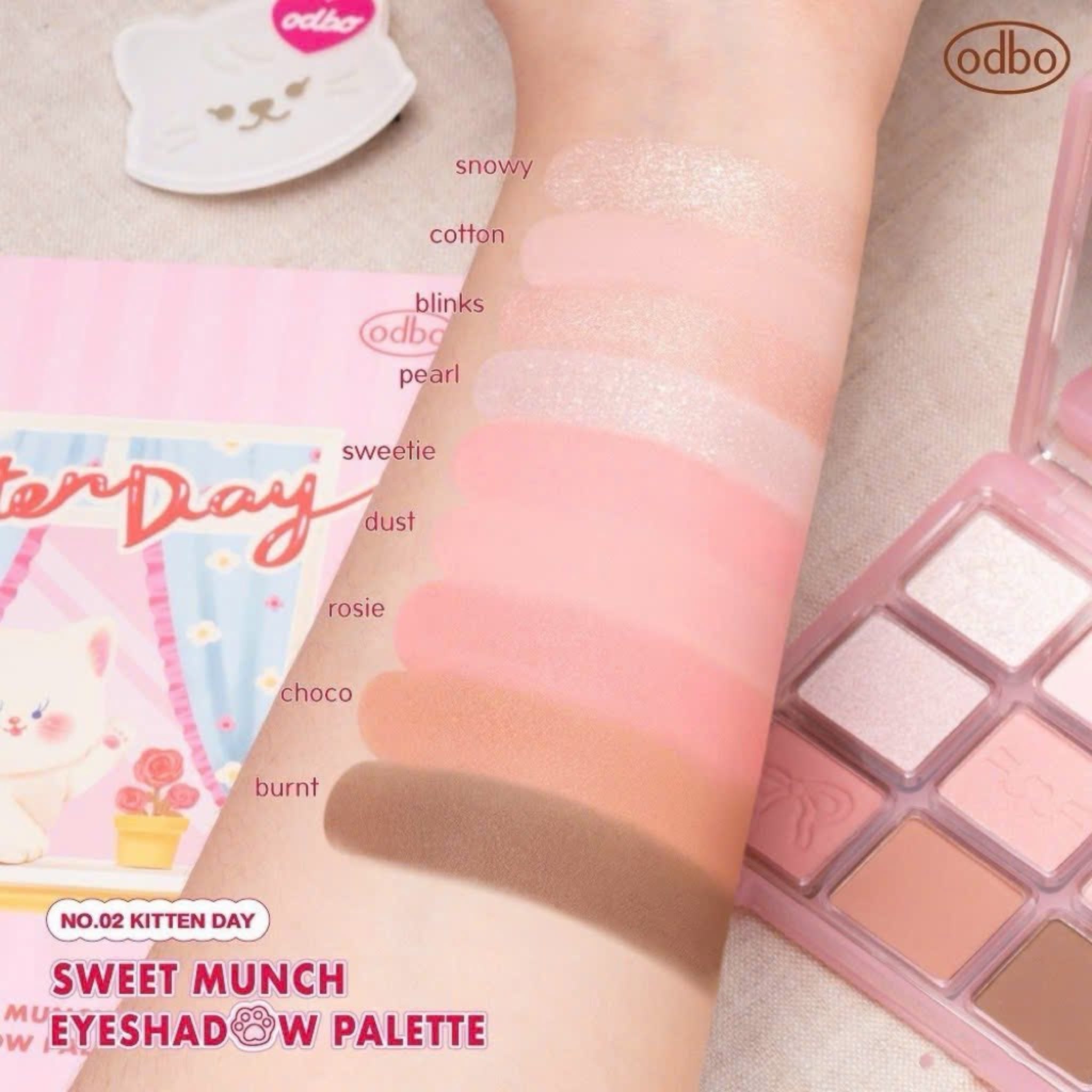 Phấn mắt 9 ô Odbo Sweet Munch Eyeshadow Palette OD2024 #02 - Ảnh 4