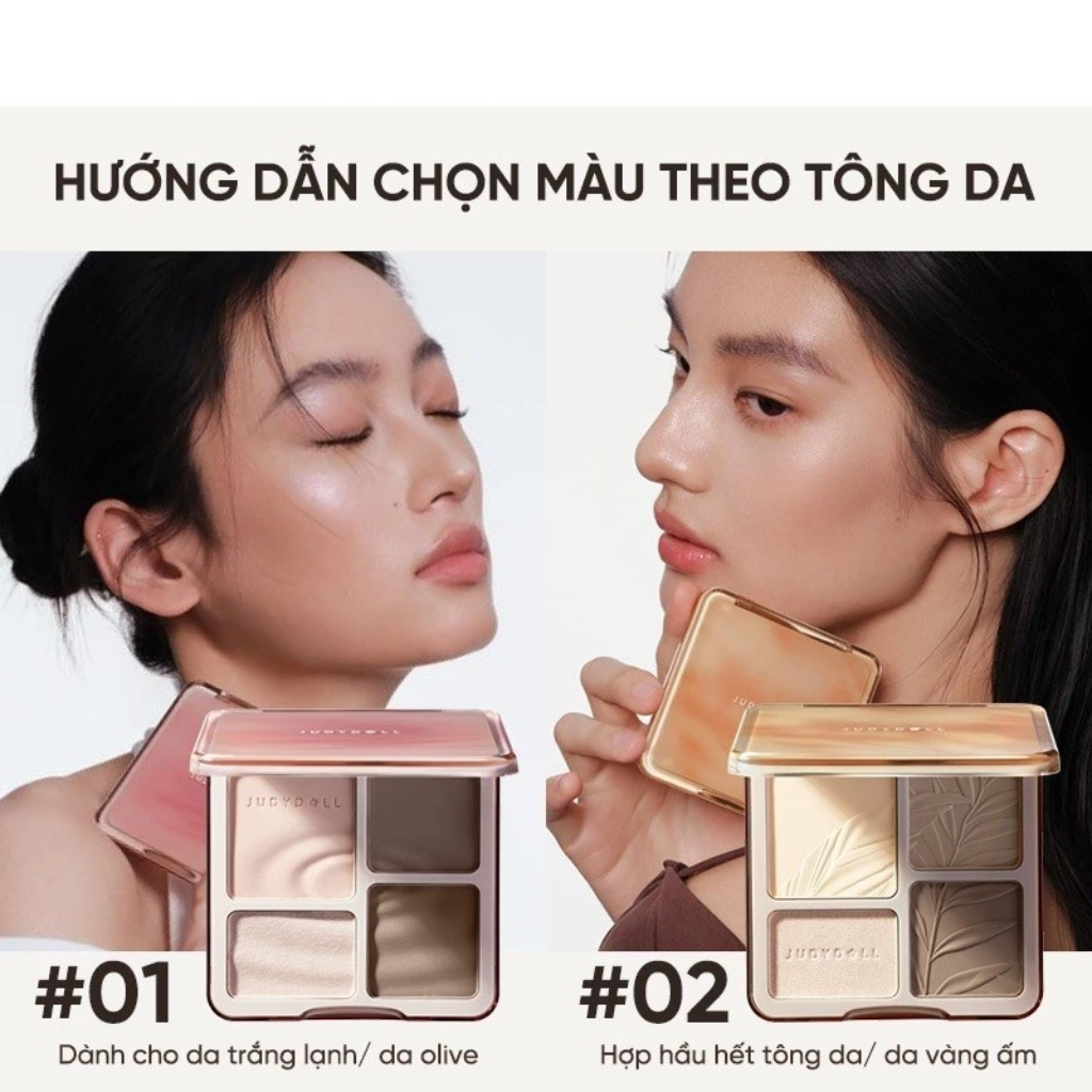 Phấn bắt sáng và tạo khối tự nhiên 4 ô JudyDoll - Ảnh 3