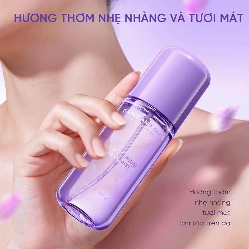 Xịt thơm body Grace and Glow Black Opium Body Mist 100ml - Ảnh 6