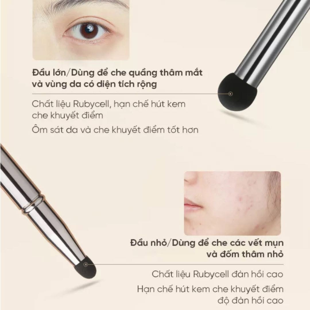 Cọ che khuyết điểm 2 đầu AMORTALS Double Concealer Brush - Ảnh 4