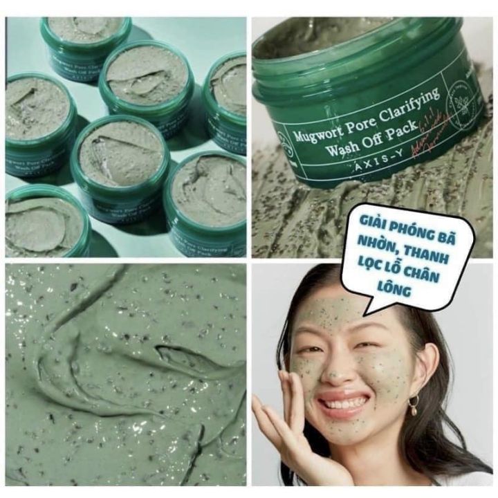 Mặt nạ đất sét AXIS-Y Mugwort Pore Clarifying Wash Off Pack 100ml - Ảnh 4