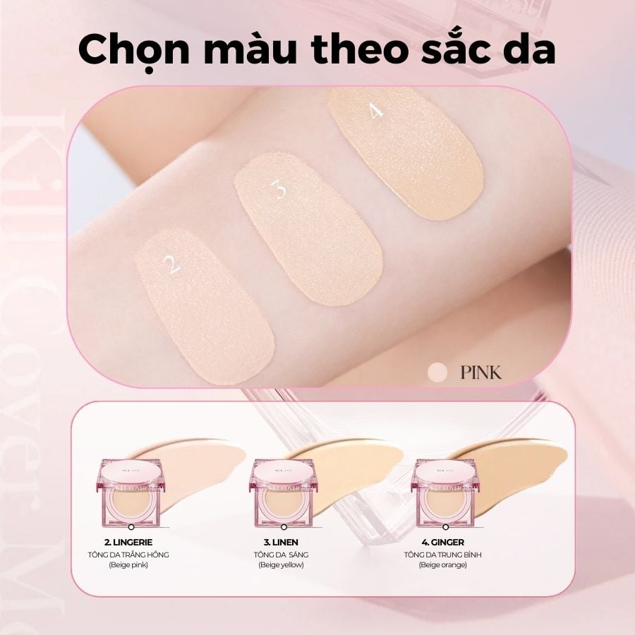 Phấn nước Clio Kill Cover Mesh Glow Cushion SPF50+ PA++++ - Ảnh 4