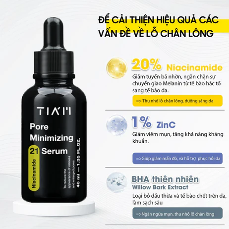 Tinh chất Tiam Niacinamide 20% + Zinc 1% Pore Minimizing 21 - Ảnh 2