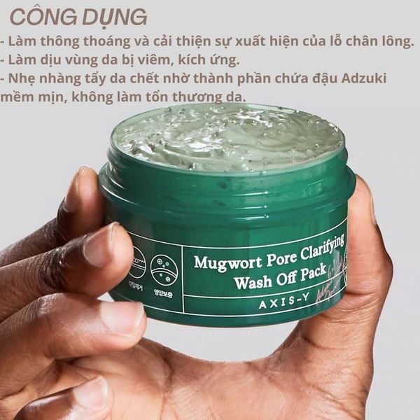 Mặt nạ đất sét AXIS-Y Mugwort Pore Clarifying Wash Off Pack 100ml - Ảnh 3