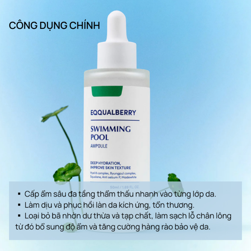 Tinh chất EQQUALBERRY Swimming Pool Ampoule 50ml - Ảnh 3