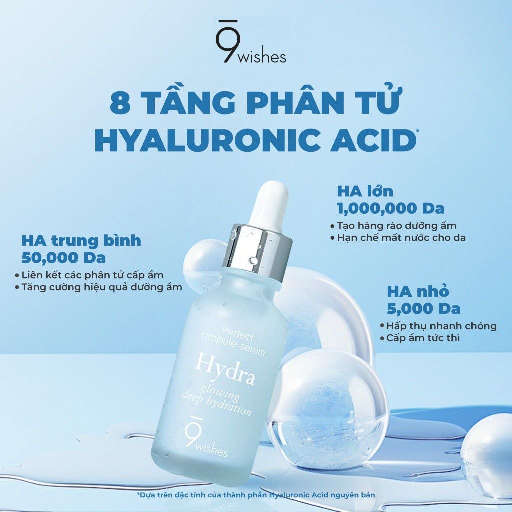 Tinh chất dưỡng ẩm 9 Wishes Hydra Skin Ampule Serum 30ml - Ảnh 4