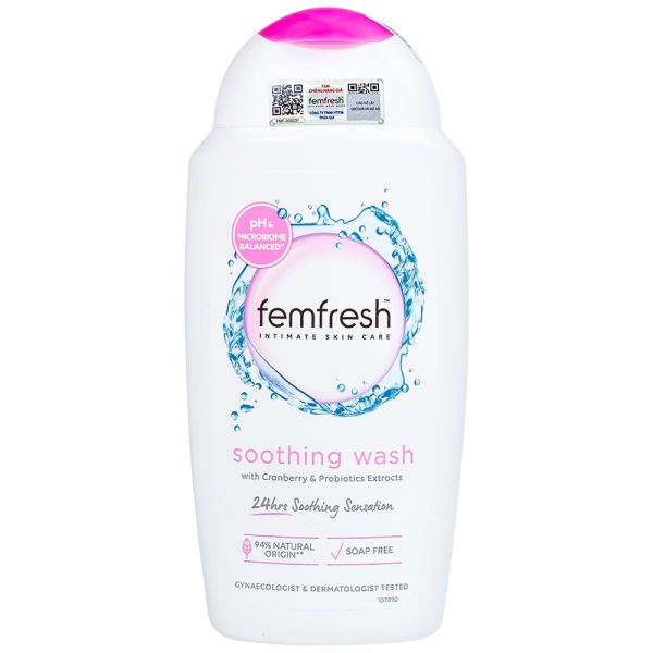 Dung dịch vệ sinh phụ nữ Femfresh Soothing Wash 250ml (Màu hồng)