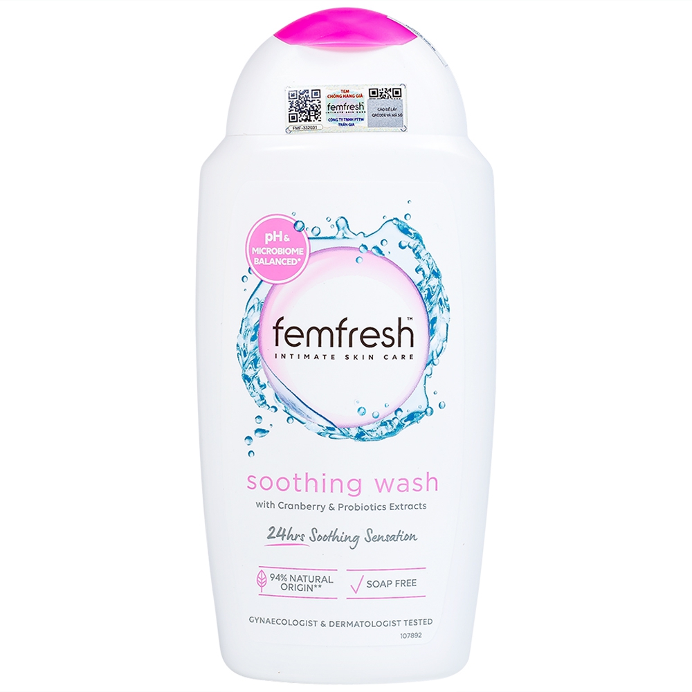 Dung dịch vệ sinh phụ nữ Femfresh Soothing Wash 250ml (Màu hồng)