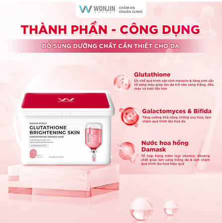 Hộp 30 miếng mặt nạ Wonjin Effect Glutathione Brightening Skin Mask 350g - Ảnh 2