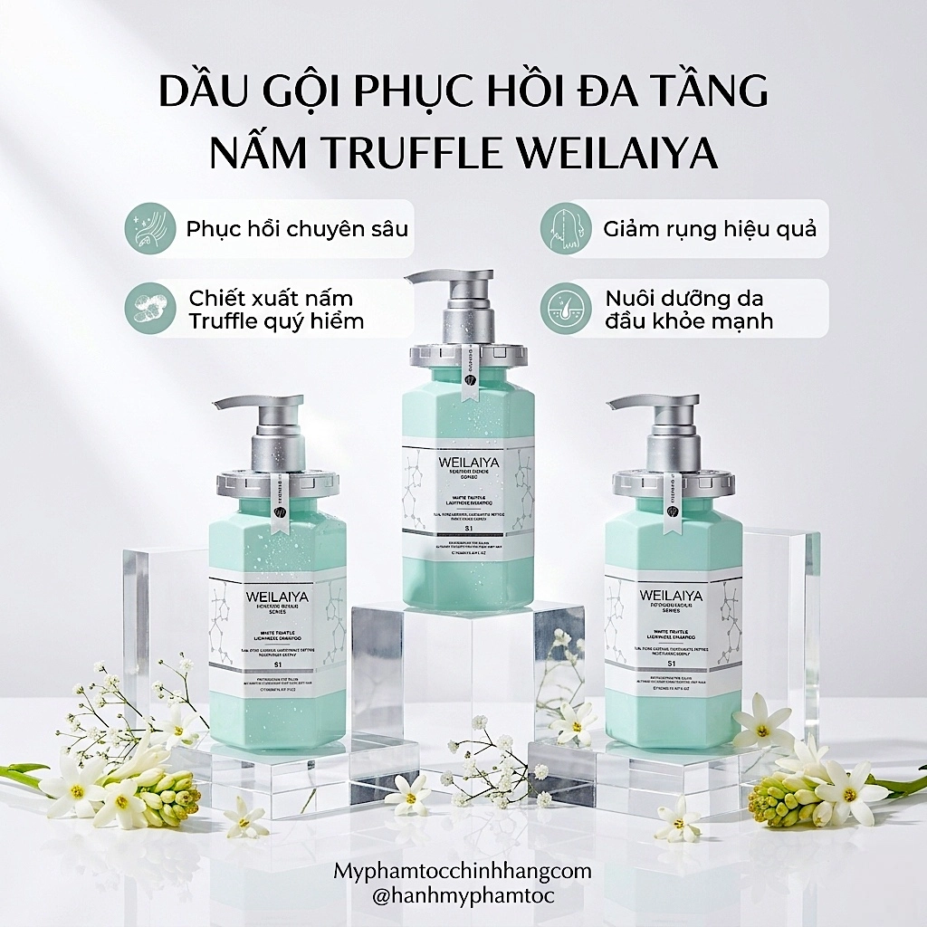 Dầu gội phục hồi nấm TRUFFLE WEILAIYA S1 450ml - Ảnh 4
