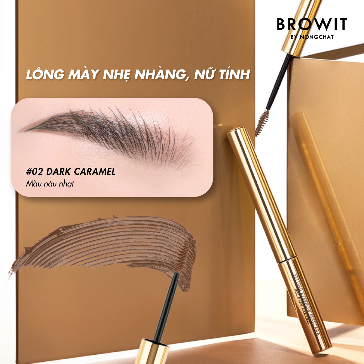 Mascara lông mày Browit By Nongchat Setting Eyebrow Brush Up - Ảnh 5