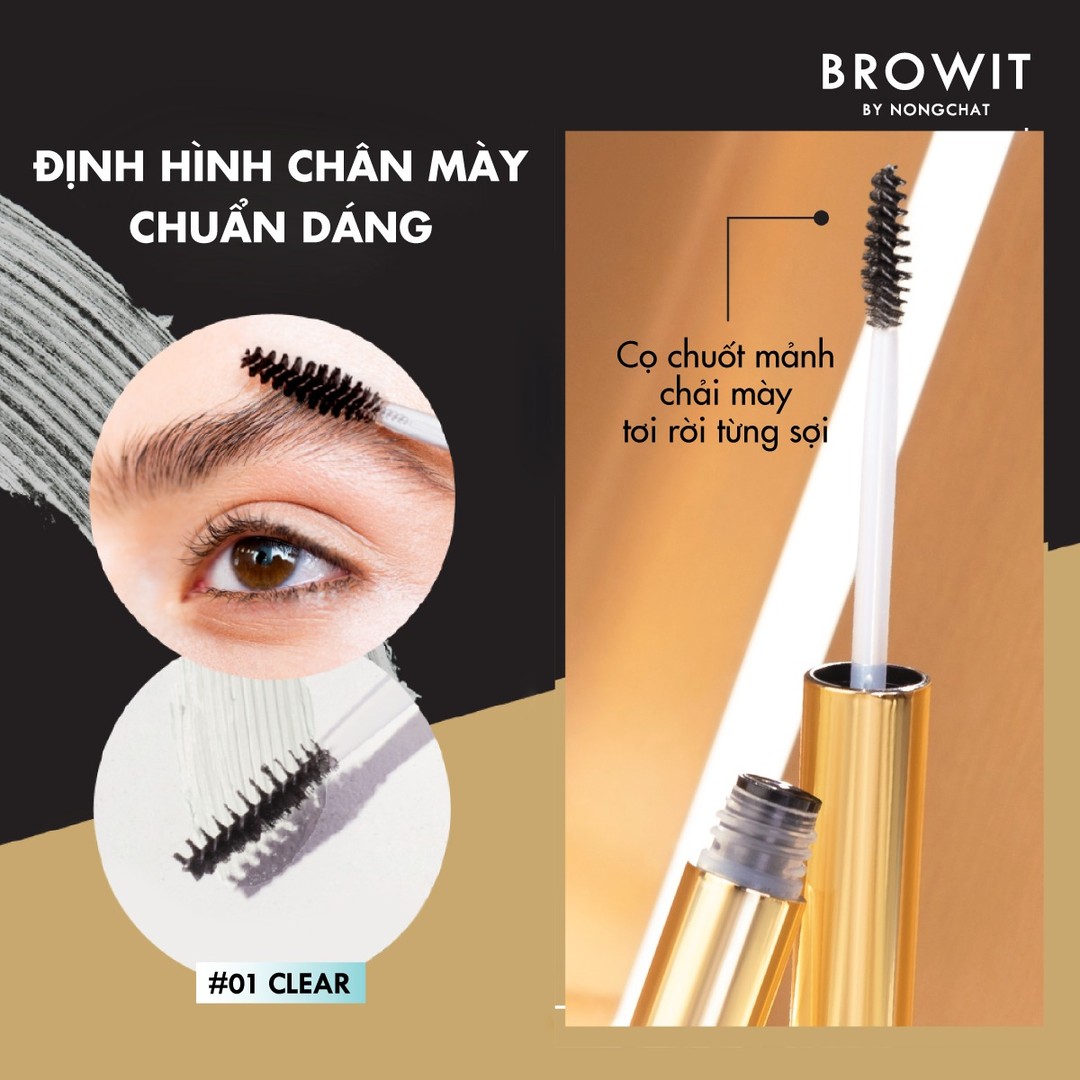 Mascara lông mày Browit By Nongchat Setting Eyebrow Brush Up - Ảnh 2