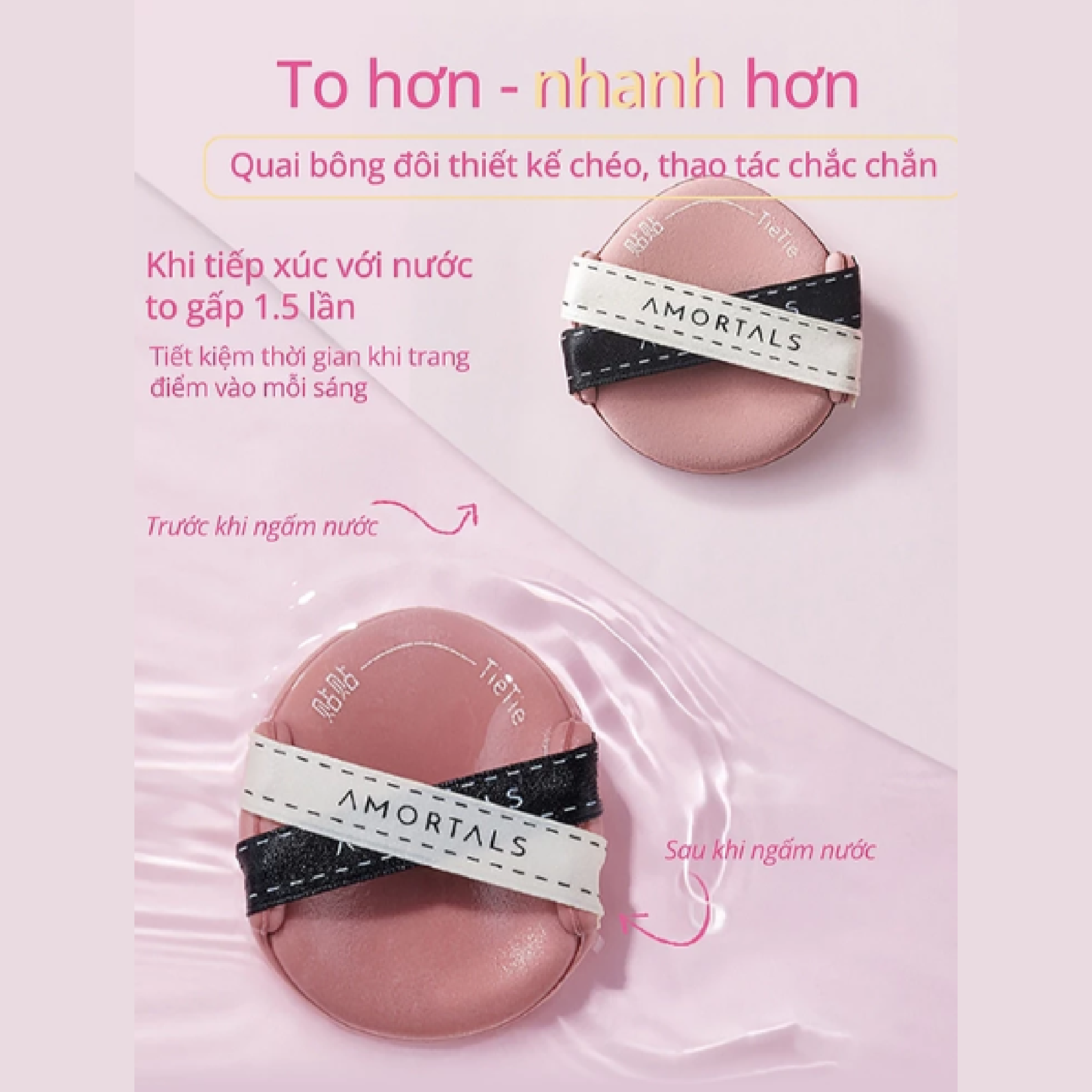 Hộp mút trang điểm AMORTALS Tietie 3pcs - Ảnh 4