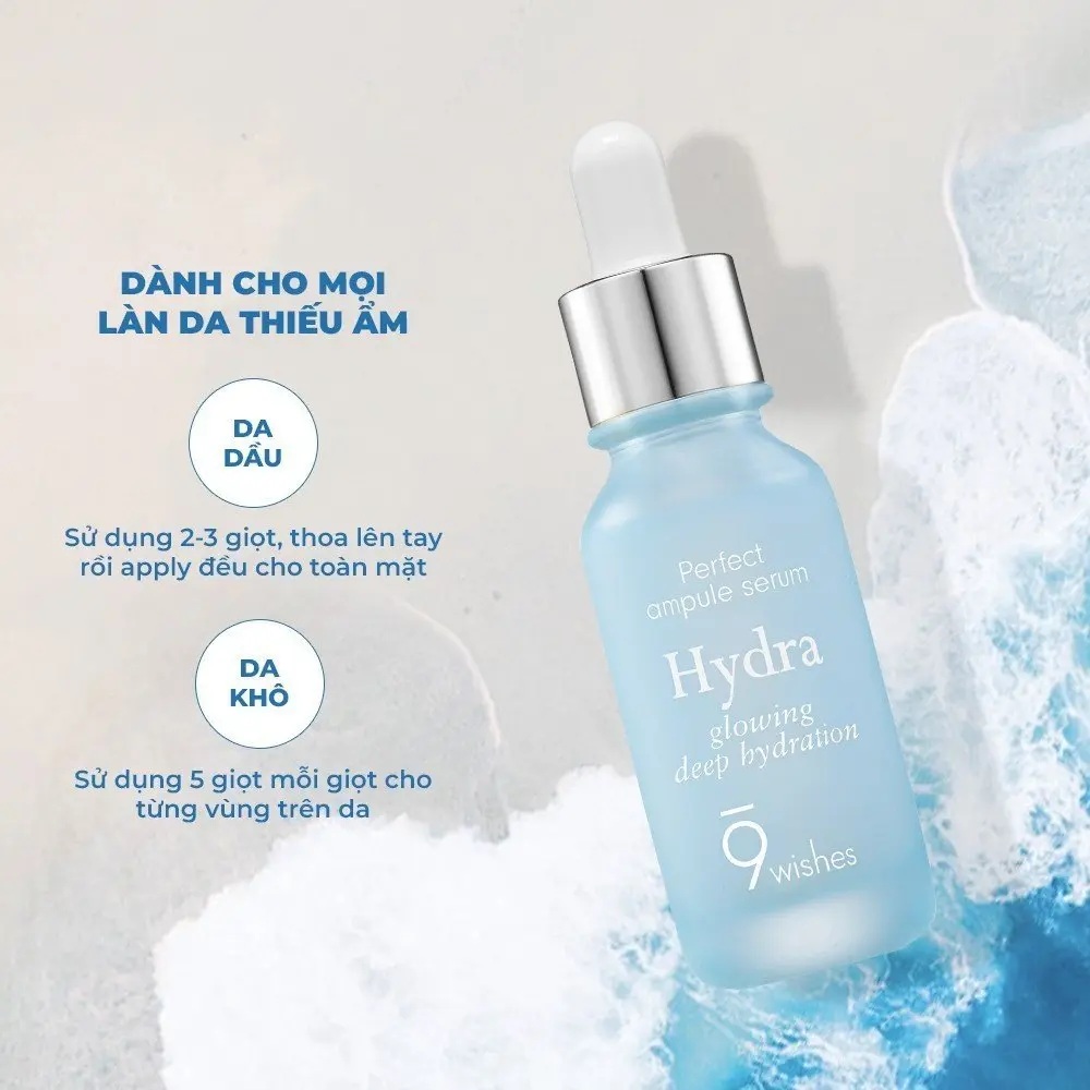 Tinh chất dưỡng ẩm 9 Wishes Hydra Skin Ampule Serum 30ml - Ảnh 3