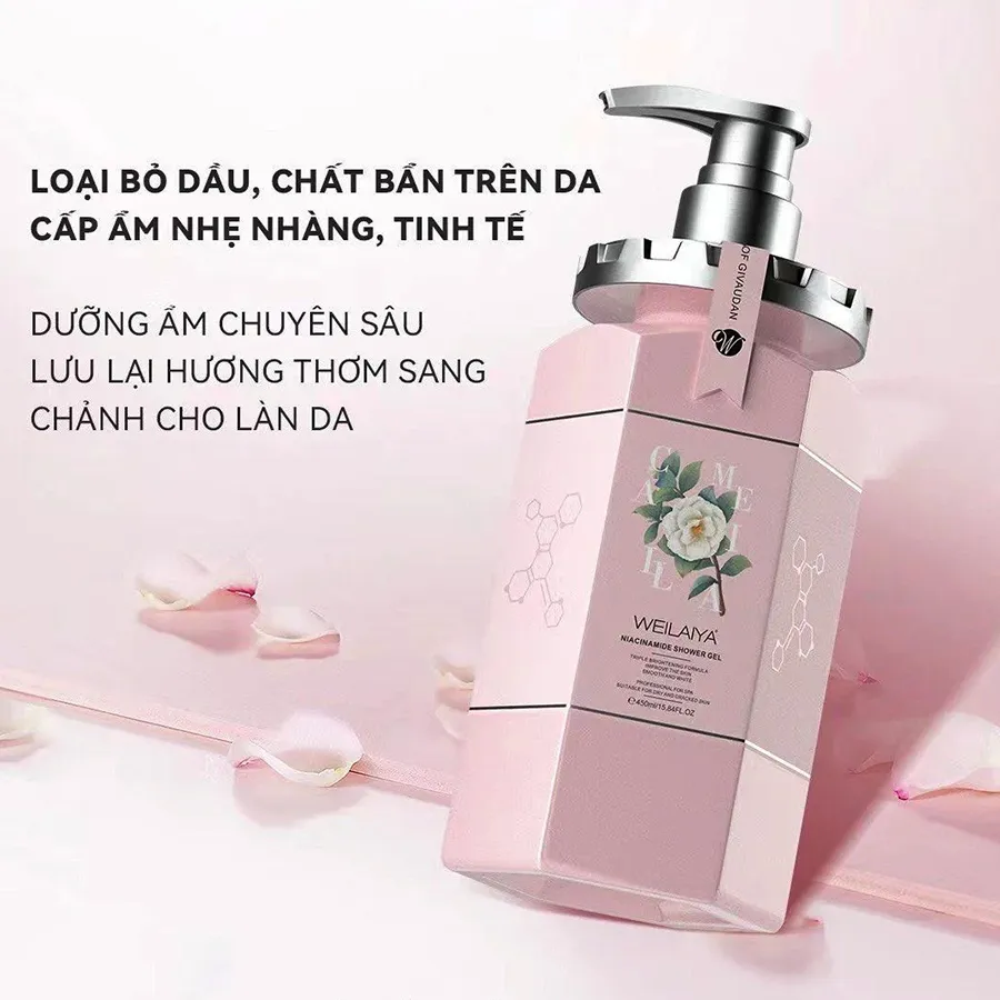 Sữa Tắm Trắng Da Hoa Trà WEILAIYA Niacinamide Shower Gel 450ml - Ảnh 2