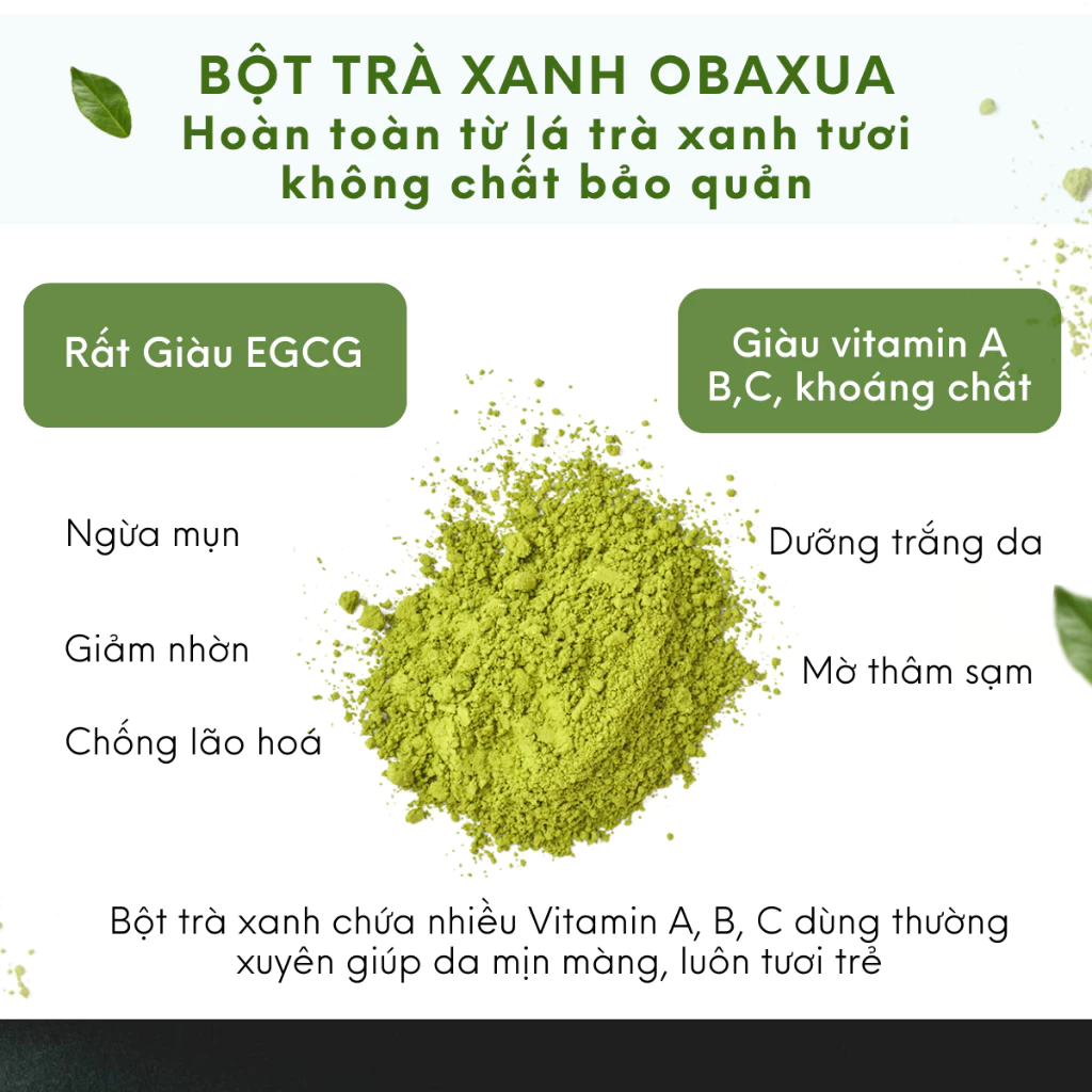 Bột trà xanh OBAXUA - Ảnh 2