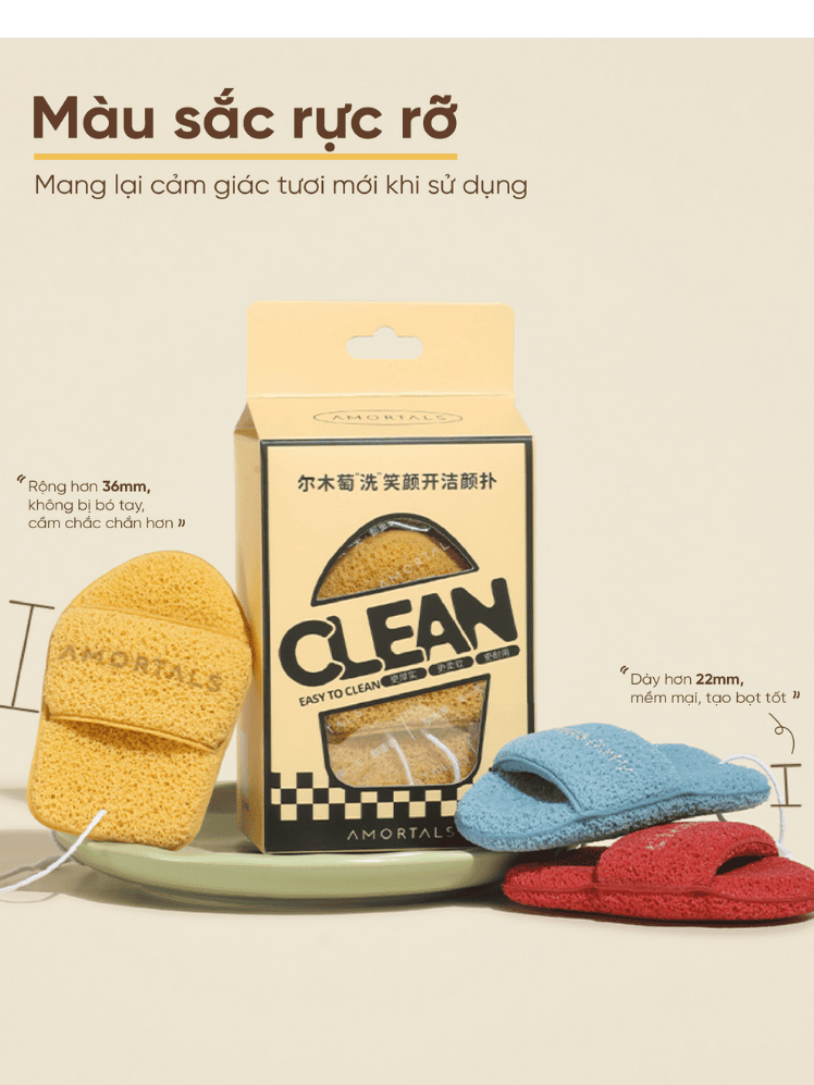 Hộp mút bọt biển rửa mặt AMORTALS 3pcs (Mẫu mới) - Ảnh 3