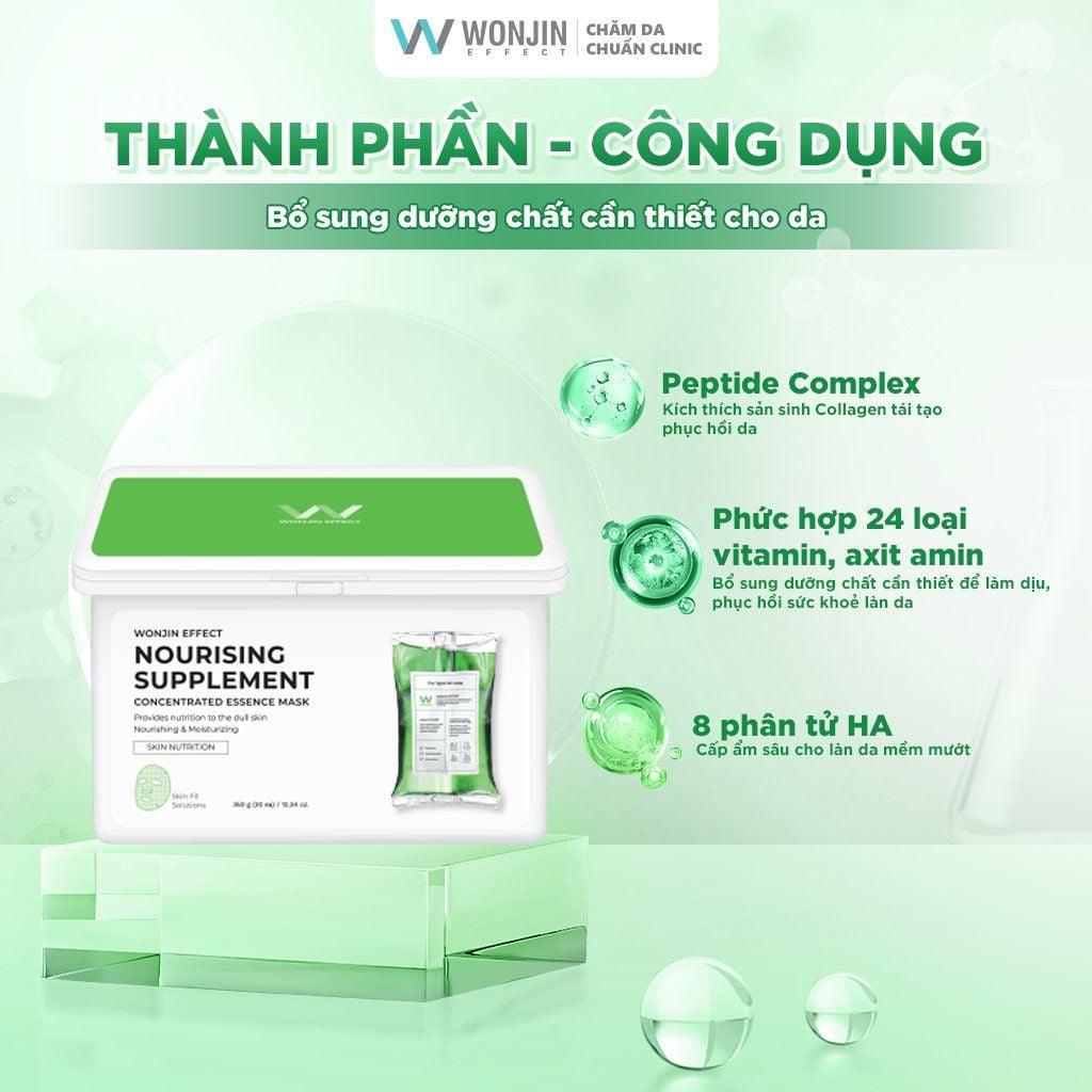 Hộp 30 miếng mặt nạ Wonjin Effect Nourising Supplement Mask 350g - Ảnh 3