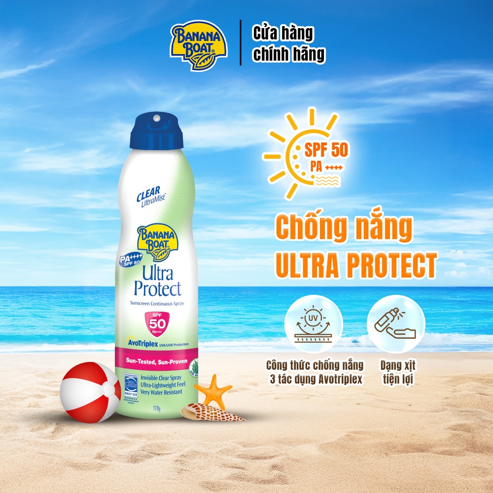 Xịt chống nắng Banana Boat Ultra Protect SPF 50 PA++++ 170g - Ảnh 2