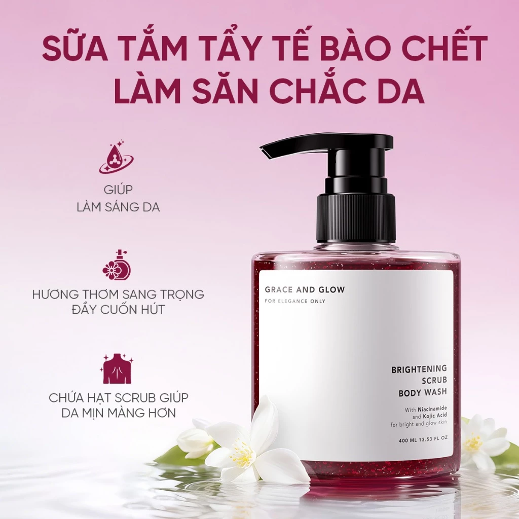 Sữa tắm Grace And Glow Black Opium Brightening Scrub Body Wash 400ml - Ảnh 2