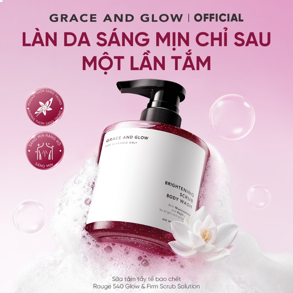 Sữa tắm Grace And Glow Black Opium Brightening Scrub Body Wash 400ml - Ảnh 3