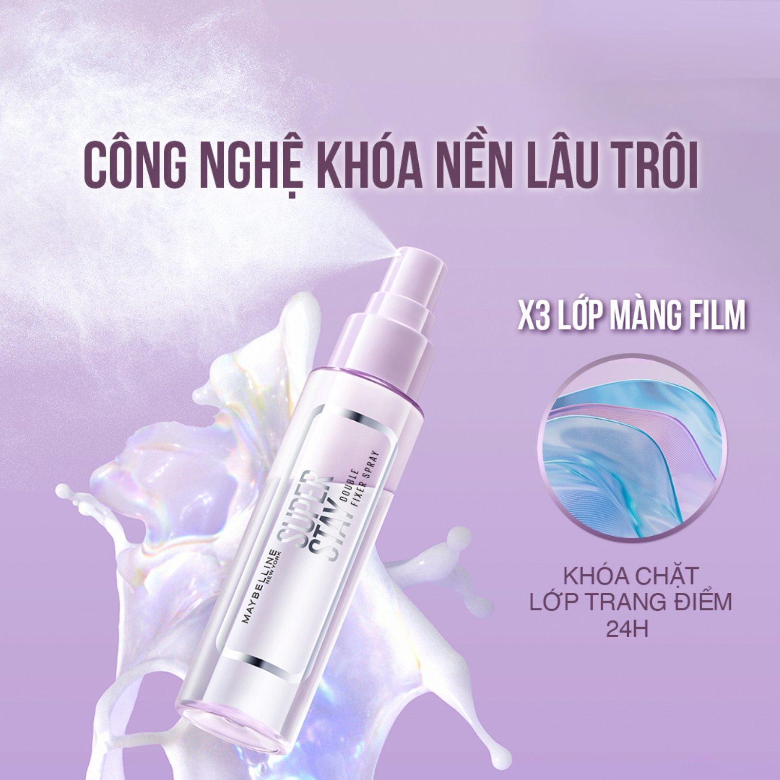 Xịt Khóa Nền Maybelline Superstay Double Fixer Spray 55ml - Ảnh 5
