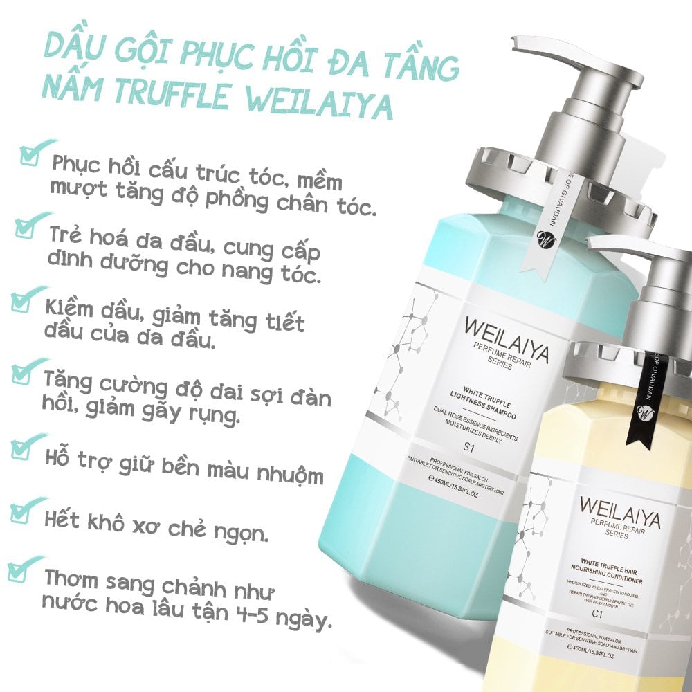 Dầu gội phục hồi nấm TRUFFLE WEILAIYA S1 450ml - Ảnh 3