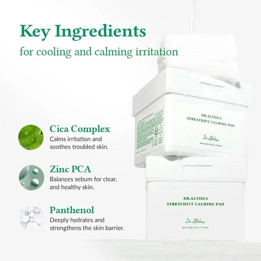 Mặt nạ Dr.Althea Stretchfit Calming Pad 250g hộp 50 miếng - Ảnh 3