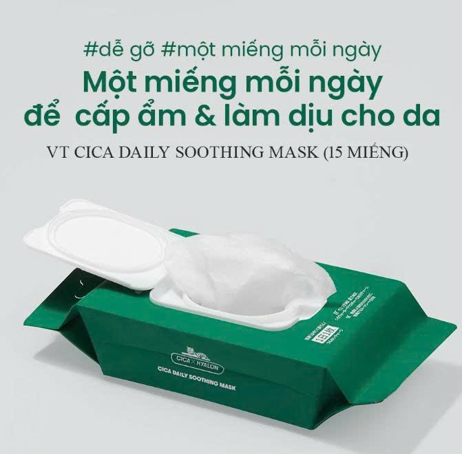 Mặt nạ VT Cosmetics Cica Daily Soothing Mask 15 miếng - Ảnh 2