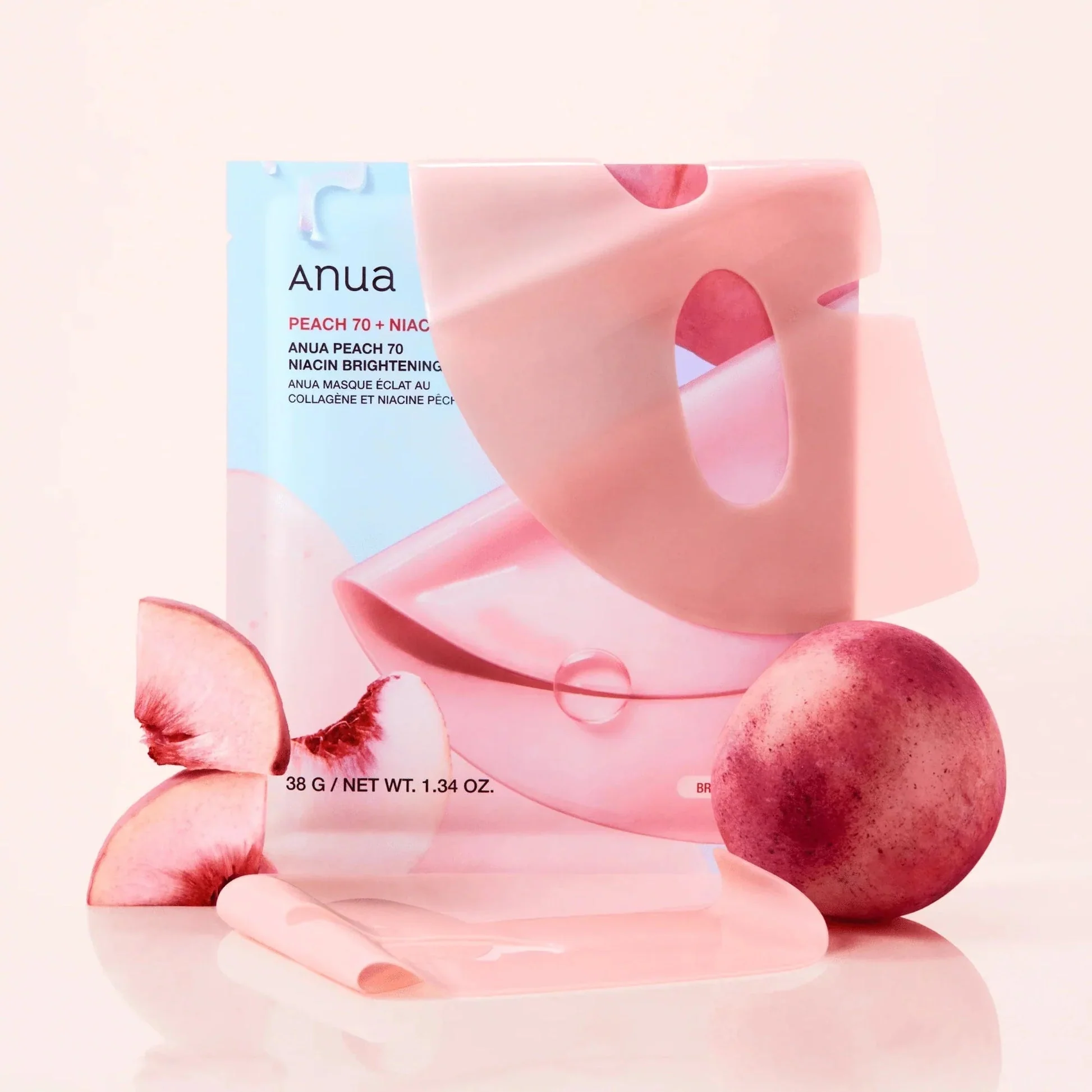 Hộp 4 miếng Mặt nạ thạch Anua Peach 70 Niacin Brightening Collagen Mask 38g - Ảnh 3