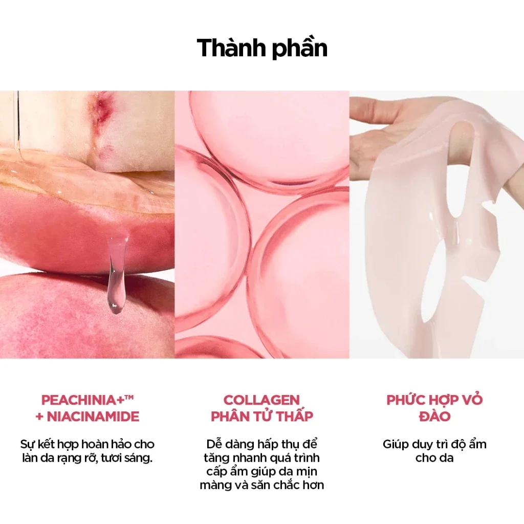 Hộp 4 miếng Mặt nạ thạch Anua Peach 70 Niacin Brightening Collagen Mask 38g - Ảnh 2