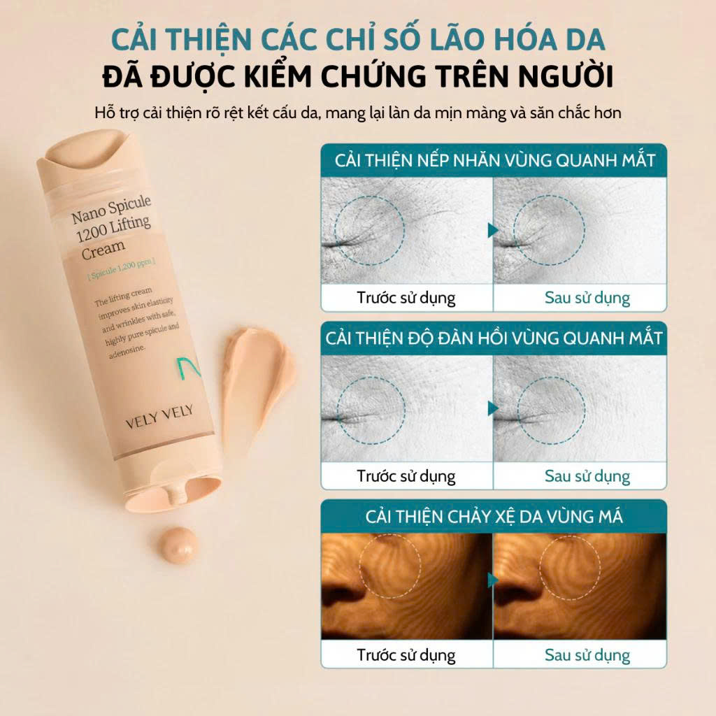 Kem dưỡng Vely Vely Nano Spicule 1200 Lifting Cream 50ml - Ảnh 5