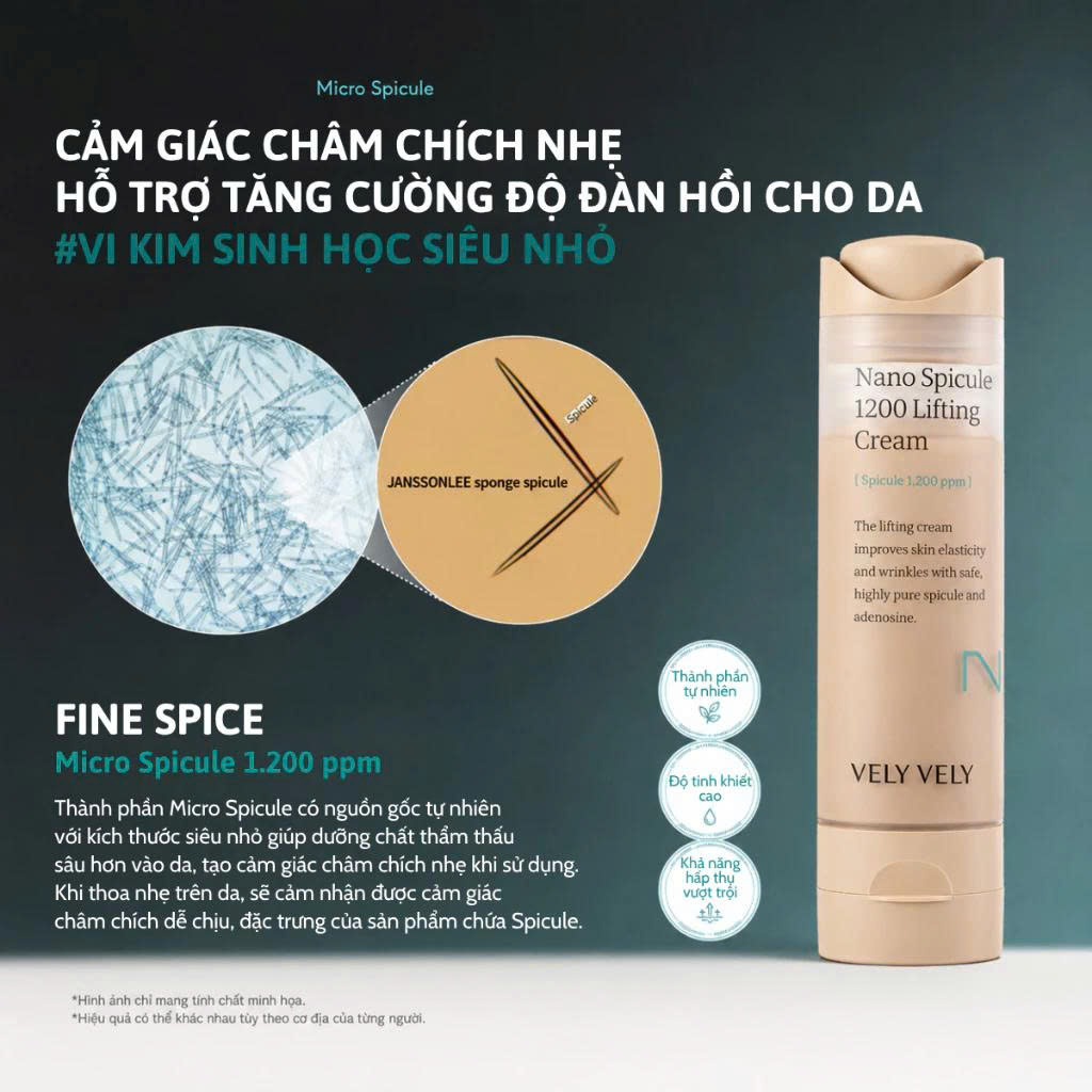 Kem dưỡng Vely Vely Nano Spicule 1200 Lifting Cream 50ml - Ảnh 3