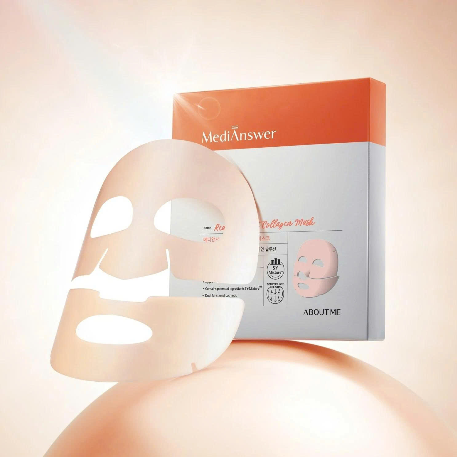 Hộp 4 miếng Mặt nạ thạch MediAnswer Real Skin Fit Collagen Mask (cam) - Ảnh 2