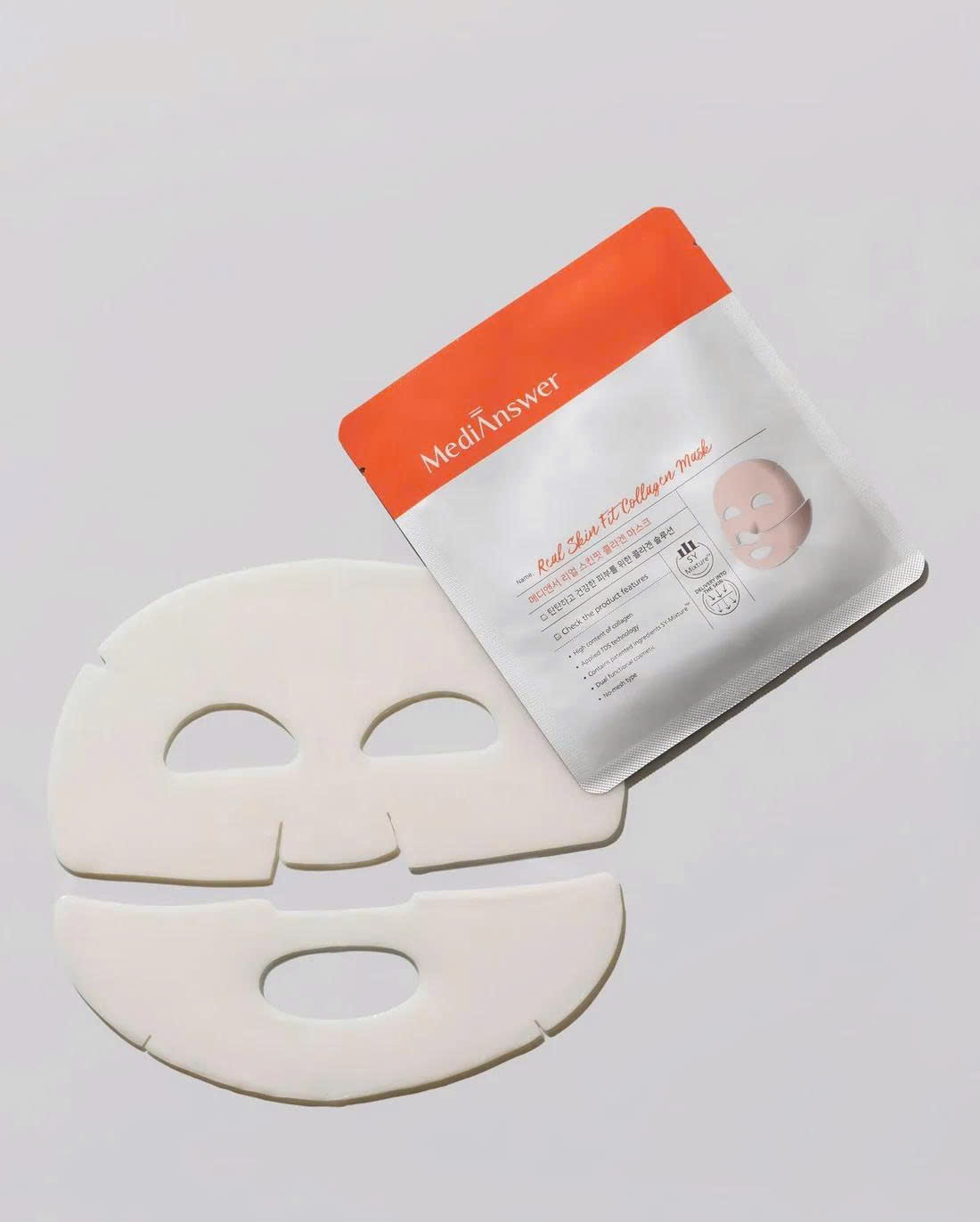 Hộp 4 miếng Mặt nạ thạch MediAnswer Real Skin Fit Collagen Mask (cam) - Ảnh 4